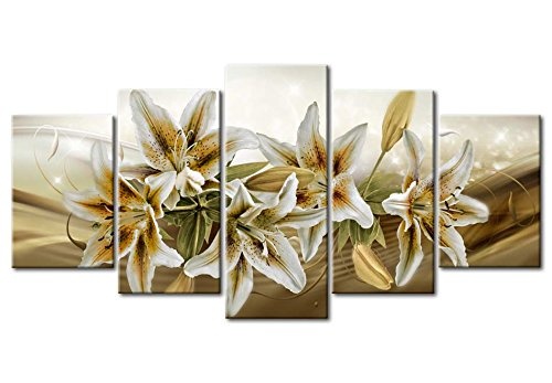 murando - Acrylglasbild Blumen 200x100 cm - 5 Teilig - Bilder Wandbild - modern - Decoration - Blumen Orchidee Abstrakt b-A-0330-k-o