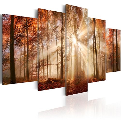 murando - Acrylglasbild Wald 200x100 cm - 5 Teilig -...