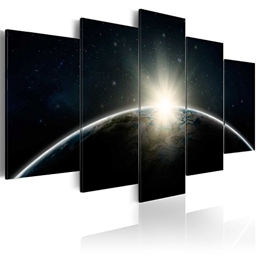 murando Akustikbild Erde Earth 225x112 cm Bilder Hochleistungsschallabsorber Schallschutz Leinwand Akustikdämmung 5 TLG Wandbild Raumakustik Schalldämmung f-A-0089-b-m