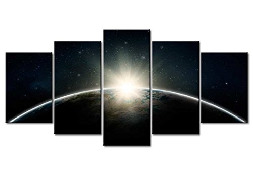 murando Akustikbild Erde Earth 225x112 cm Bilder Hochleistungsschallabsorber Schallschutz Leinwand Akustikdämmung 5 TLG Wandbild Raumakustik Schalldämmung f-A-0089-b-m