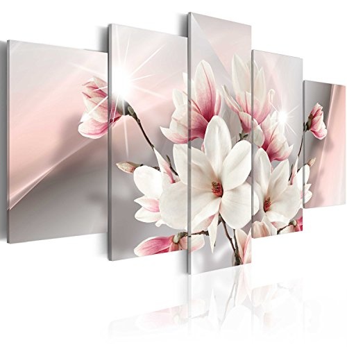 murando Akustikbild Blumen 225x112 cm Bilder Hochleistungsschallabsorber Schallschutz Leinwand Akustikdämmung 5 TLG Wandbild Raumakustik Schalldämmung b-A-0217-b-m