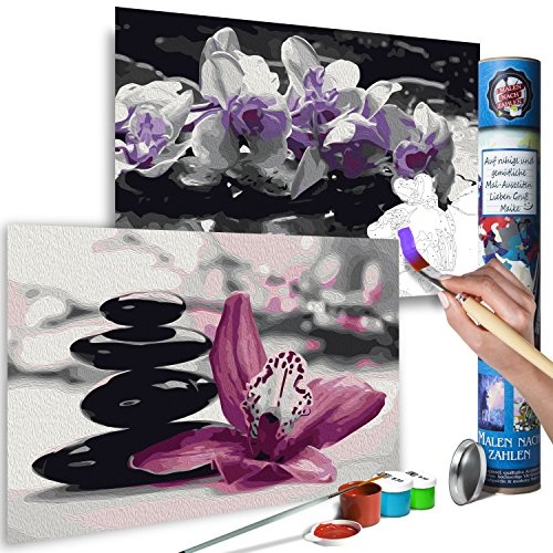 murando Malen nach Zahlen Blumen Orchidee 120x40 cm Malset mit 2 Motiven - Design Geschenk-Tube DIY Für Erwachsene und ambitionierte Kinder ab 12 - Perfekt für Hobbymaler n-A-0583-ab-r