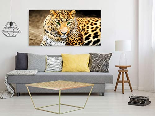 murando Mega XXXL Leopard Wandbild 170x85 cm - Einzigartiger XXL Kunstdruck zur Selbstmontage Leinwandbilder Moderne Bilder Wanddekoration - Tiere g-A-0086-ak-f