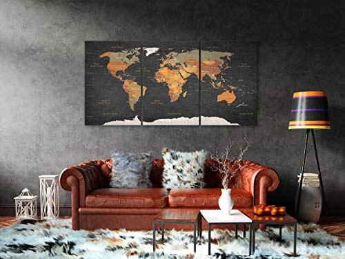 murando Bilder auf Vlies Leinwand Weltkarte 120x60 cm...