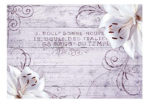 murando - Fototapete Blumen Lilien 350x256 cm - Vlies Tapete - Moderne Wanddeko - Design Tapete - Wandtapete - Wand Dekoration - Holz Blume Ornament b-A-0170-a-c