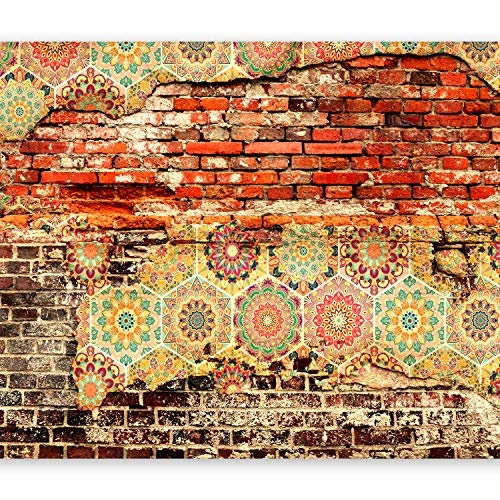murando - Fototapete 350x256 cm - Vlies Tapete - Moderne Wanddeko - Design Tapete - Wandtapete - Wand Dekoration - Ziegel Ornament Mosaik Fliese Mauer f-A-0527-a-c