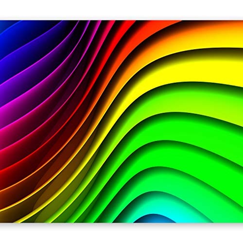 murando - Fototapete 300x210 cm - Vlies Tapete - Moderne Wanddeko - Design Tapete - Wandtapete - Wand Dekoration - 3D bunt Regenbogen f-A-0361-a-a