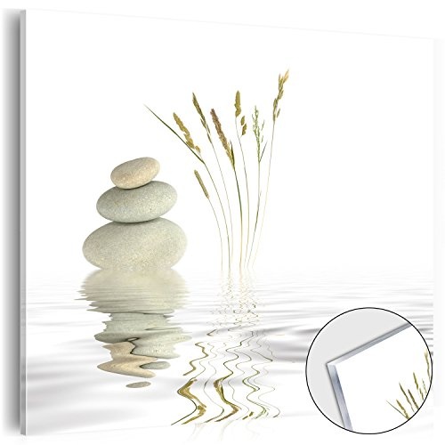murando - Acrylglasbild Natur 40x40 cm - Bilder Wandbild - modern - Decoration Wasser Steine 030208-4