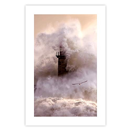 murando - Poster Leuchtturm Meer Wasser - 20x30 cm - Kunstdruck - Wandbild - Print - Bilder c-C-0210-ao-a