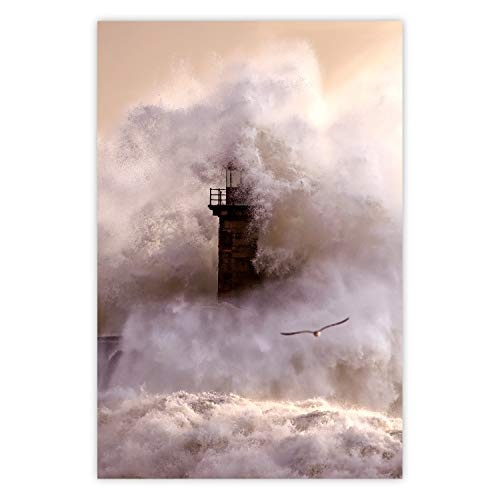 murando - Poster Leuchtturm Meer Wasser - 20x30 cm - Kunstdruck - Wandbild - Print - Bilder c-C-0210-ao-a