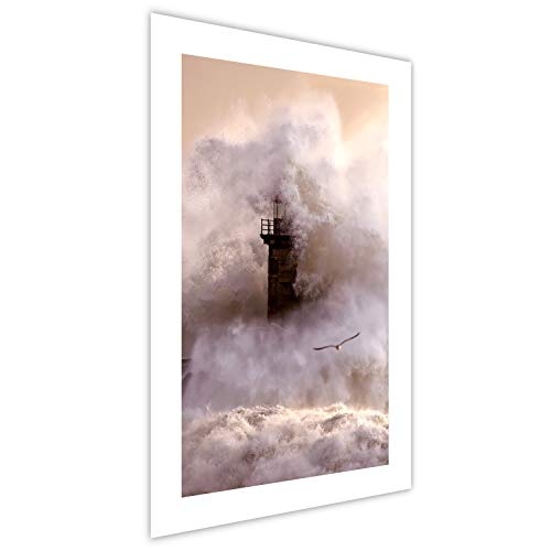 murando - Poster Leuchtturm Meer Wasser - 20x30 cm - Kunstdruck - Wandbild - Print - Bilder c-C-0210-ao-a