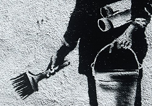 murando Bilder 120x80 cm - Leinwandbilder - Fertig Aufgespannt - 1 Teilig - Wandbilder XXL - Kunstdrucke - Wandbild - Poster Banksy Mural Graffiti i-C-0028-b-a