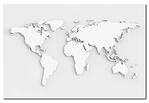 murando - Weltkarte Pinnwand 120x80 cm Bilder mit Kork Rückwand 1 Teilig Vlies Leinwandbild Korktafel Fertig Aufgespannt Wandbilder XXL Kunstdrucke Landkarte k-B-0013-p-a