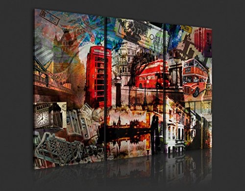 murando - Bilder 135x90 cm Vlies Leinwandbild 3 Teilig Kunstdruck modern Wandbilder XXL Wanddekoration Design Wand Bild - London England 030117-1