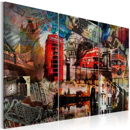 murando - Bilder 135x90 cm Vlies Leinwandbild 3 Teilig Kunstdruck modern Wandbilder XXL Wanddekoration Design Wand Bild - London England 030117-1