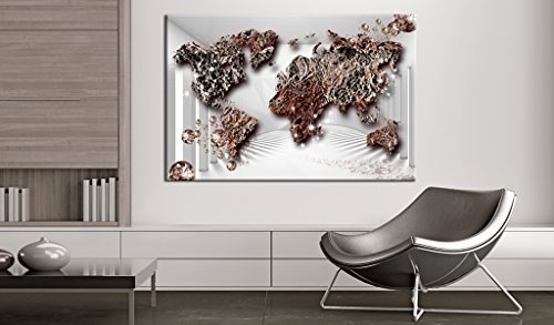 murando - Bilder 90x60 cm - Leinwandbilder - Fertig Aufgespannt - 1 Teilig - Wandbilder XXL - Kunstdrucke - Wandbild - Poster Weltkarte Welt Landkarte Kontinente k-A-0060-b-c