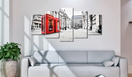 murando - Bilder 200x100 cm Vlies Leinwandbild 5 tlg Kunstdruck modern Wandbilder XXL Wanddekoration Design Wand Bild - London 030217-2