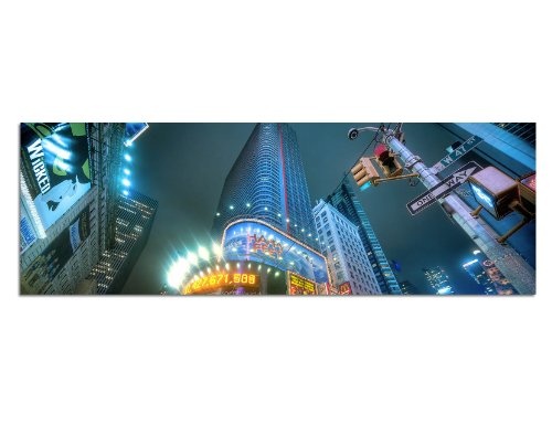 Augenblicke Wandbilder Keilrahmenbild Wandbild 150x50cm New York Times Square Leuchtreklamen