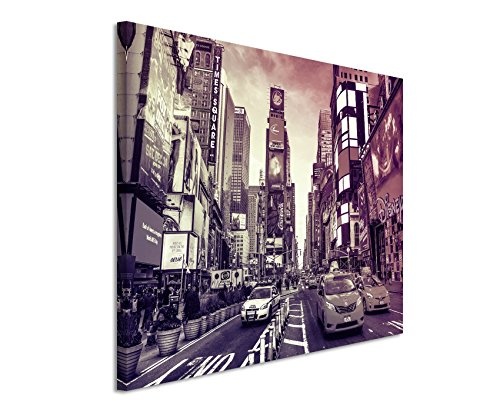 Augenblicke Wandbilder 120x80cm XXL riesige Bilder fertig gerahmt mit Echtholzrahmen in Mauve Amerika New York City Times Square Schnittpunkt