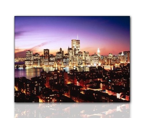 JETZT NUR 32,00 EUR statt 39,00 EUR! Wandbild (New_York_skyline-100x75cm) New York city Bild xxl günstig & modern Bild auf Leinwand und Keilrahmen, der aktuelle Deko Trend 2011! Modern Art Pics in hoher Qualität als original Kunstdruck - Picture Style Mot