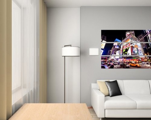 NEW York Rush hour 40x100 cm - 3 TEILIGES FOTOWANDBILD extravagantes Design stylisch und topaktuell Leinwand auf Keilrahmen Kunstdruck XXL in brillanter Farbqualität moderne Bilder Dekobilder Wanddekoration schöner wohnen