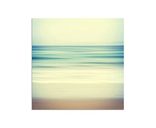 80x80cm - Fotodruck auf Leinwand und Rahmen Meer Sand Wasser abstrakt - Leinwandbild auf Keilrahmen modern stilvoll - Bilder und Dekoration