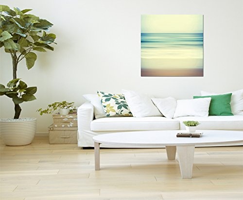 80x80cm - Fotodruck auf Leinwand und Rahmen Meer Sand Wasser abstrakt - Leinwandbild auf Keilrahmen modern stilvoll - Bilder und Dekoration