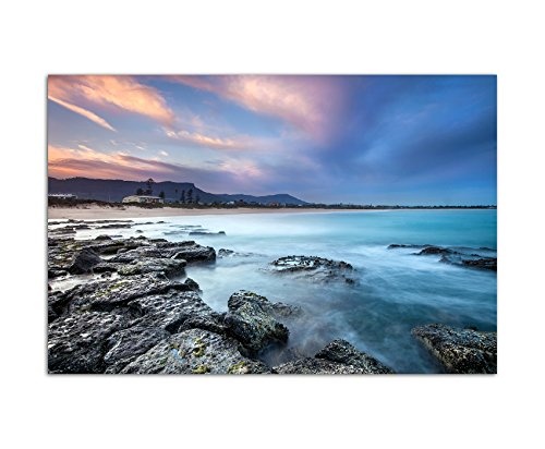 120x80cm - Fotodruck auf Leinwand und Rahmen Strand Meer...