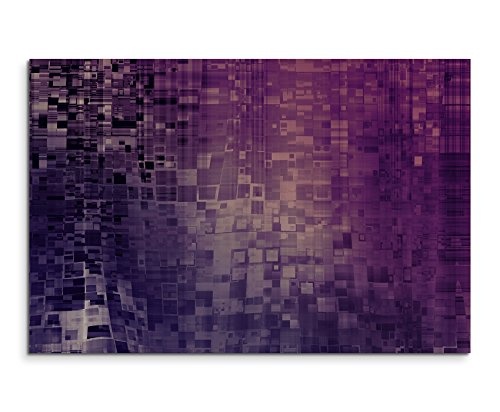 Augenblicke Wandbilder 120x80cm XXL riesige Bilder fertig gerahmt mit Echtholzrahmen in Mauve Abstrakt Grafik Geometrisch Punkte Pixel