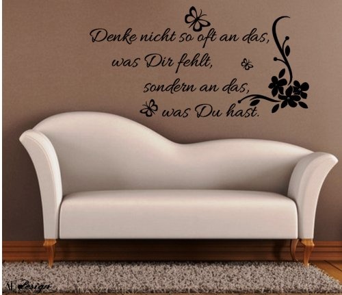 WANDTATTOO Sprüche/Zitate ***Augenblicke & Momente*** (Denke nicht so oft, 110cm x 55cm)