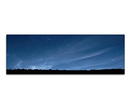 Augenblicke Wandbilder Keilrahmenbild Wandbild 150x50cm Himmel Nacht Sterne Wald
