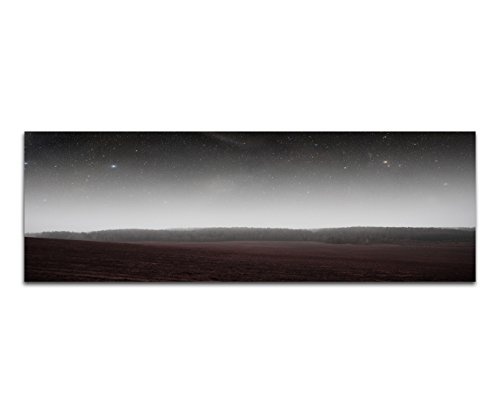 Augenblicke Wandbilder Keilrahmenbild Wandbild 150x50cm Feld Wald Nacht Sterne