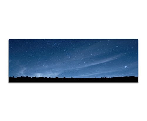 Augenblicke Wandbilder Leinwandbild als Panorama in 150x50cm Himmel Nacht Sterne Wald