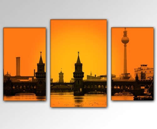 110x60cm BERLIN 3 teilig Wandbild (berlin-30x50-40x60-30x50) Kunstdruck auf Rahmen mit Bilder Motiv (Deutchland Hauptstadt Keilrahmenbild) Weitere schöne Foto Bilder im Bild Online Shop.