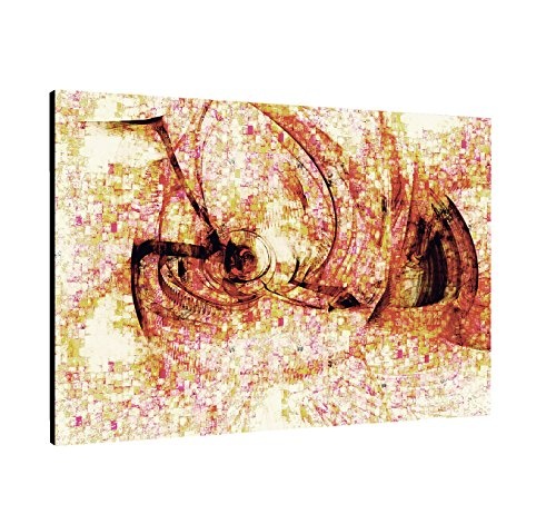 Das Ende eines Traums - Abstrakt333_100x70cm Bild auf Leinwand creme oker-gelb rot schwarz Abstraktes Motiv einteiliges Dekobild Kunstdruck auf Keilrahmen