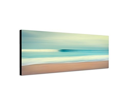 Augenblicke Wandbilder Keilrahmenbild Wandbild 150x50cm Meer Strand Vintage abstrakt verschwommen