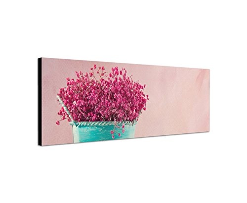 Augenblicke Wandbilder Keilrahmenbild Wandbild 150x50cm Blumentopf Blumen Tisch Vintage