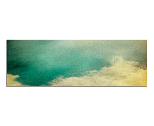 Augenblicke Wandbilder Leinwandbild als Panorama in 150x50cm Himmel Wolken Sonnenlicht Vintage