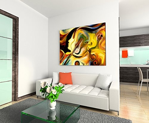 Sinus Art Wandbild 120x80cm Bild mit Mensch und musikalischen Elementen