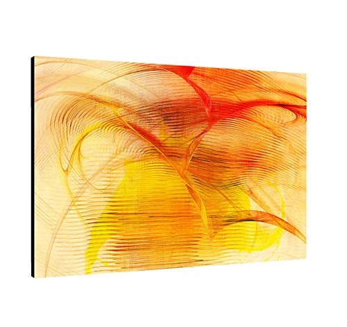 100x70cm LeinLeinwandbild Abstrakt056 einteiliges Leinwandbild warme Farben orange gelb zeitlose Dekoration Kunstdruck Blickfang