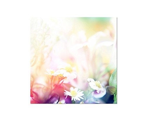 Augenblicke Wandbilder 80x80cm - Fotodruck auf Leinwand und Rahmen Blume Blüte Frühling warm abstrakt - Leinwandbild auf Keilrahmen modern stilvoll - Bilder und Dekoration