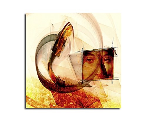 Augenblicke Wandbilder Im Angesicht - 60x60cm Abstrakt290 Abstrakter Kunstdruck auf Leinwand warme Farben Bilder fertig bespannt Einteiler quadratisch