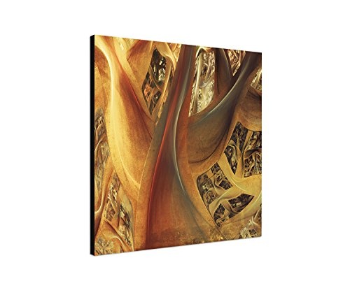 Kunstdruck braun Abstrakt432_60x60cm Bild auf Leinwand Harmonie Wärme Innigkeit XXL fertig auf Keilrahmen quadratisches Wandbild