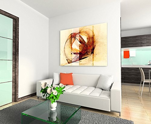 Abstrakte Bilder 100x70cm Abstrakt237 warme Farben harmonischer Style Kunstdrucke auf Leinwand fertig bespannt Einteiler