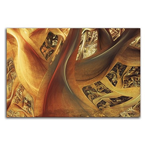 Kunstdruck braun Abstrakt432_100x70cm Bild auf Leinwand Harmonie Wärme Innigkeit XXL fertig auf Keilrahmen großes Leinwandbild