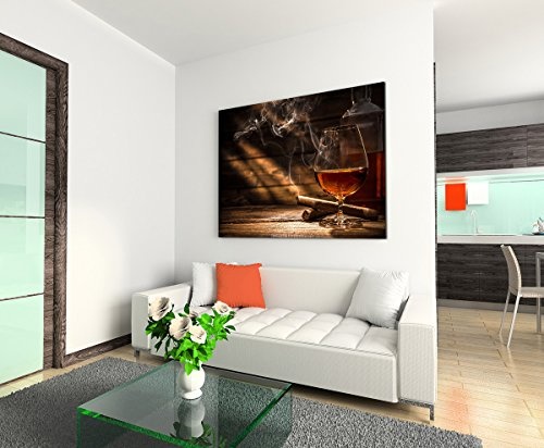 Sinus Art Wandbild 120x80cm Künstlerische Fotografie - Cognac und Zigarren