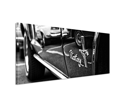 Eau Zone GmbH Kunstdruck auf Leinwand 150x50cm Künstlerische Fotografie - Ford Mustang Convertible Oldtimer von der Seite