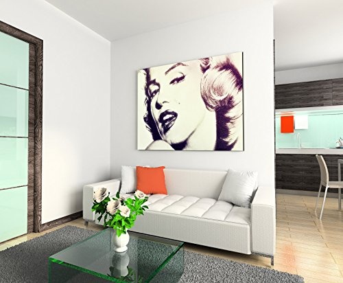 Augenblicke Wandbilder 120x80cm XXL riesige Bilder fertig gerahmt mit Echtholzrahmen in Mauve Venedig Italien Filmstar Marilyn Monroe