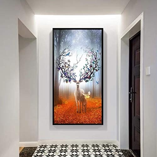 Dekoration Malerei Modernen Minimalistischen Korridor Gang Vertikale Wandbilder Glück Feng Shui Nordic Wohnzimmer Wandmalereien Licht Luxus Elch 40 * 80 Cm / 10 Mm