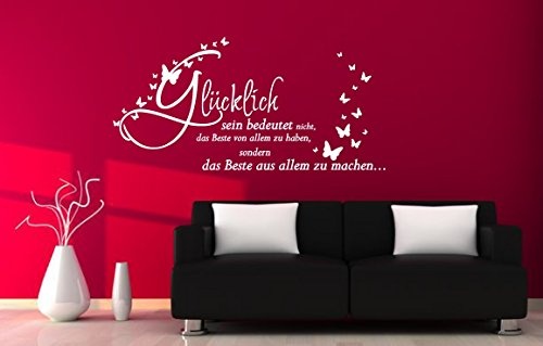 WANDTATTOO Sprüche/Zitate ***Augenblicke & Momente*** (Glücklich sein, 120cm x 59cm)